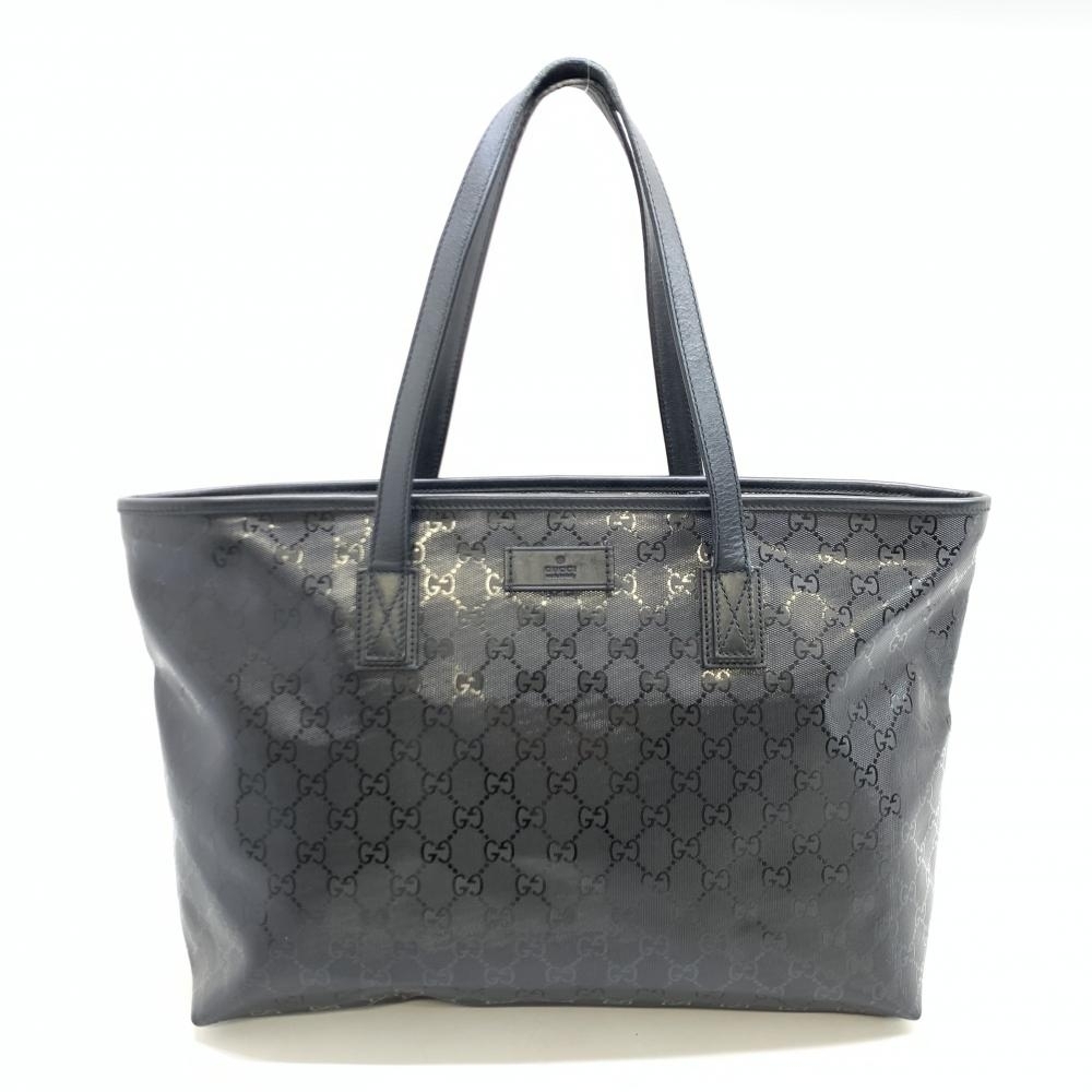 GUCCI GG Imprime Tote Bag Shoulder Handbag Black